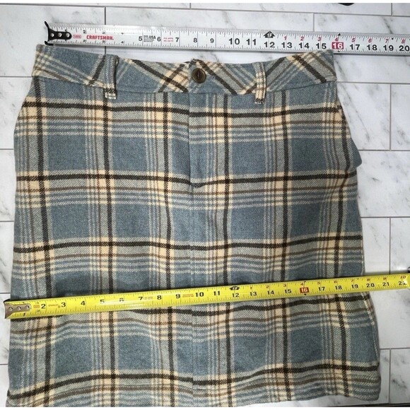 Eddie Bauer Blue Plaid Lined Wool Mini Skirt Womens 6P Clueless Prep School - Picture 9 of 10